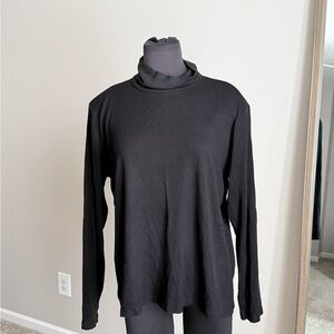 H&M Black Ribbed Turtleneck Top